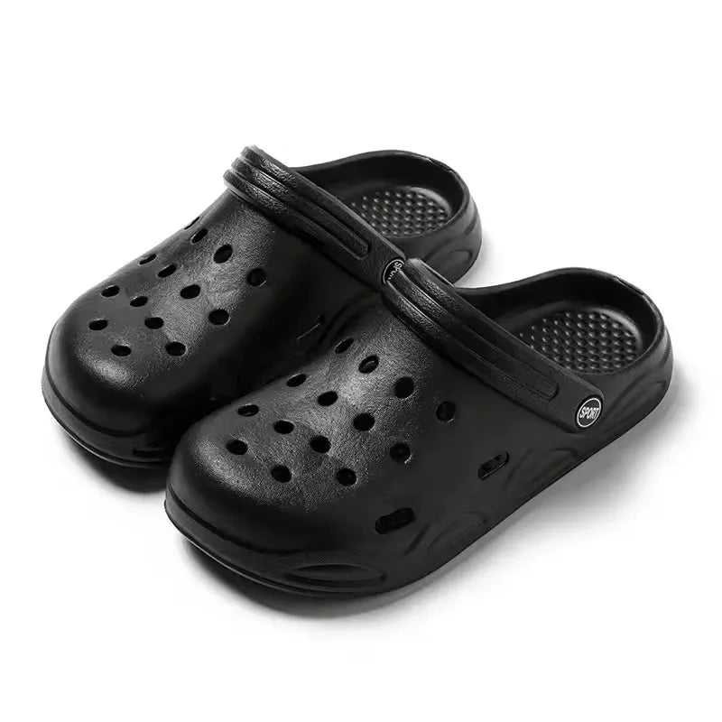 Unisex Black and White Crocs