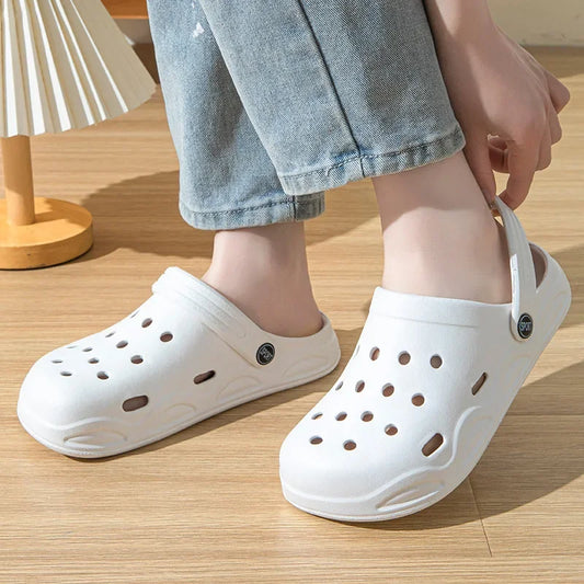 Unisex Black and White Crocs