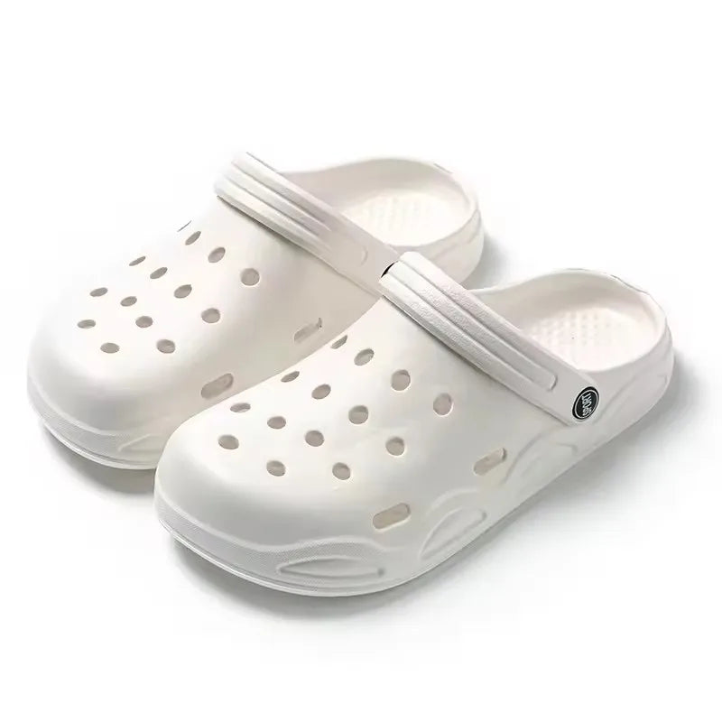 Unisex Black and White Crocs
