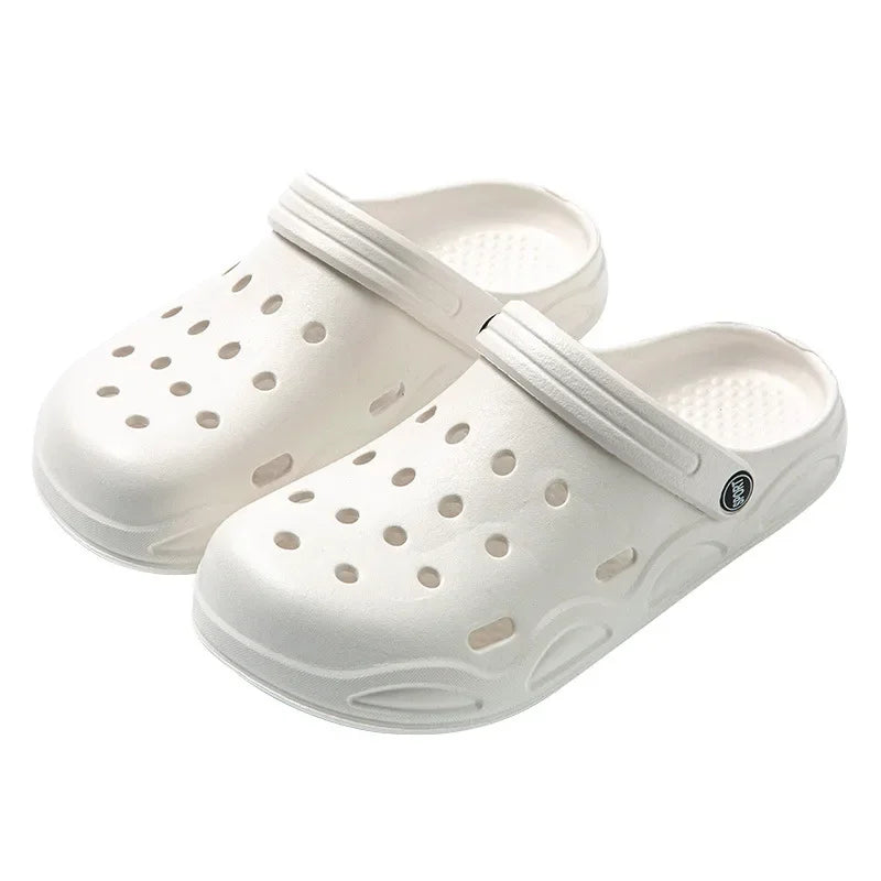 Unisex Black and White Crocs